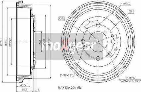 Maxgear 19-3192 - Brake Drum car-mod.net