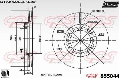 Maxtech 855044.0060 - Brake Disc car-mod.net