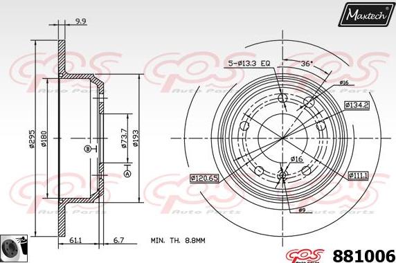 Maxtech 855045 - Brake Disc car-mod.net