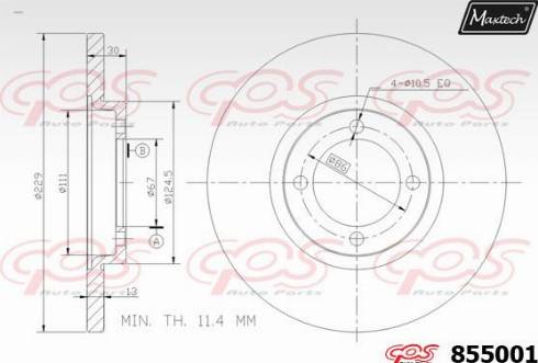 Maxtech 855001.0000 - Brake Disc car-mod.net