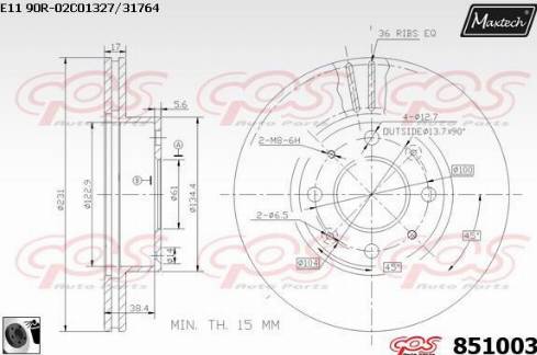 Maxtech 851003.0060 - Brake Disc car-mod.net