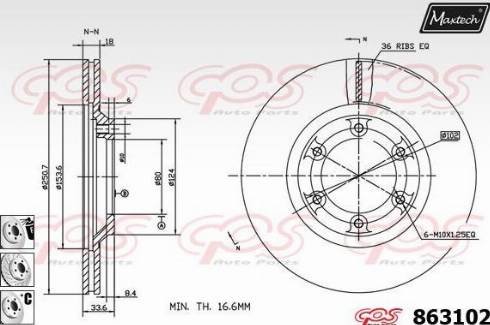 Maxtech 863102.6980 - Brake Disc car-mod.net