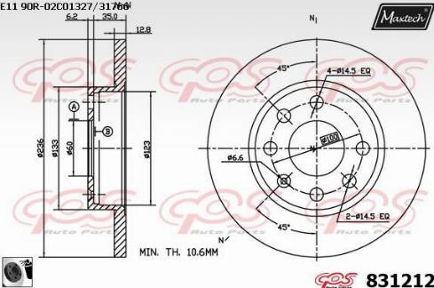 Maxtech 831212.0060 - Brake Disc car-mod.net