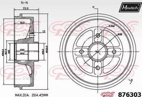 Maxtech 876303.0000 - Brake Drum car-mod.net