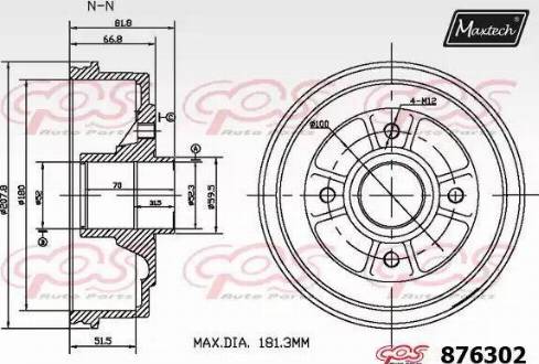 Maxtech 876302.0006 - Brake Drum car-mod.net