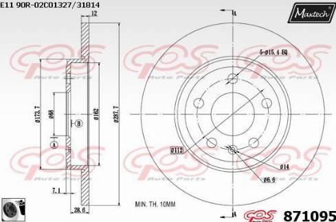 Maxtech 871095.0060 - Brake Disc car-mod.net