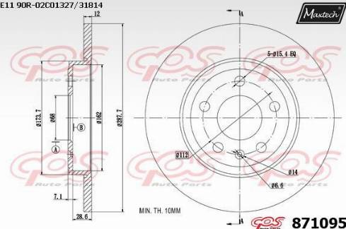 Maxtech 871095.0000 - Brake Disc car-mod.net