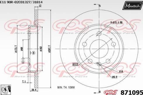 Maxtech 871095.0080 - Brake Disc car-mod.net