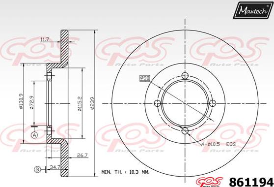 Maxtech 871095 - Brake Disc car-mod.net