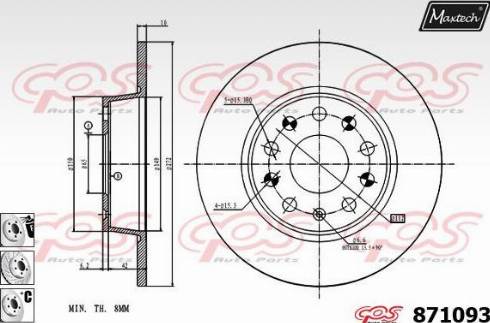 Maxtech 871093.6980 - Brake Disc car-mod.net