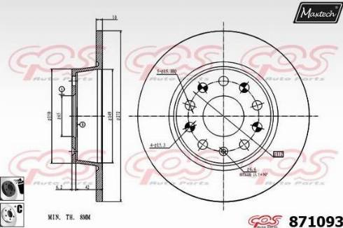 Maxtech 871093.6060 - Brake Disc car-mod.net