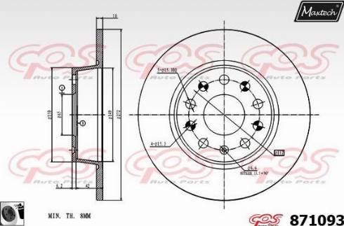 Maxtech 871093.0060 - Brake Disc car-mod.net