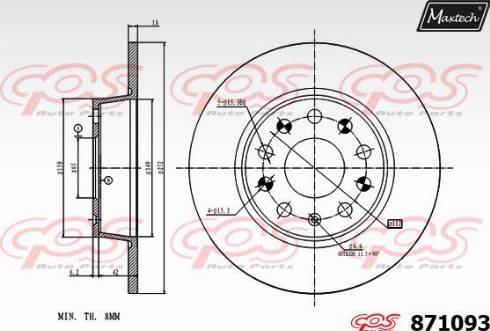 Maxtech 871093.0000 - Brake Disc car-mod.net