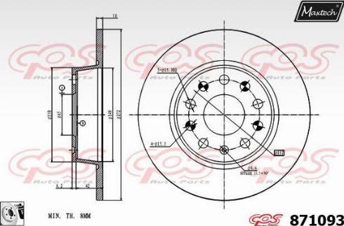 Maxtech 871093.0080 - Brake Disc car-mod.net