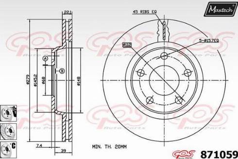 Maxtech 871059.6880 - Brake Disc car-mod.net