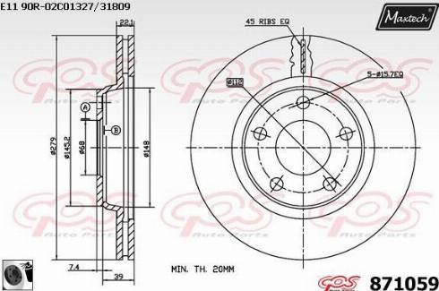Maxtech 871059.0060 - Brake Disc car-mod.net