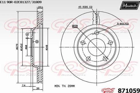 Maxtech 871059.0000 - Brake Disc car-mod.net