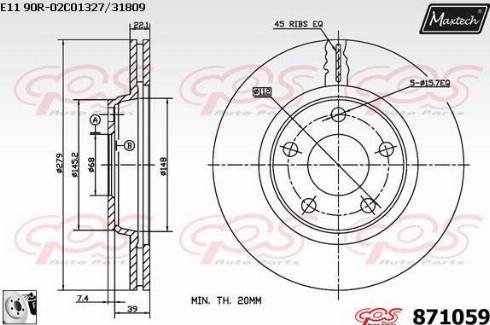 Maxtech 871059.0080 - Brake Disc car-mod.net