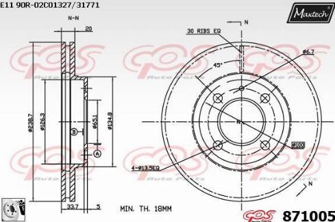 Maxtech 871005.0080 - Brake Disc car-mod.net