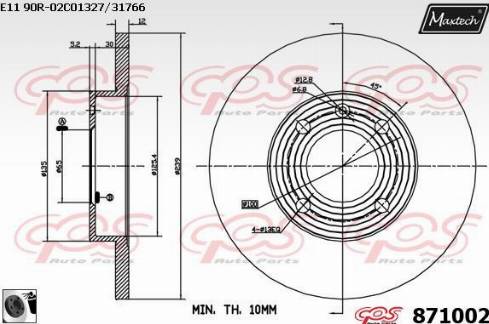 Maxtech 871002.0060 - Brake Disc car-mod.net