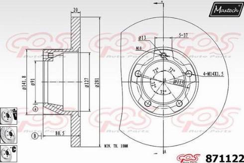 Maxtech 871122.6980 - Brake Disc car-mod.net