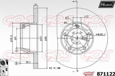 Maxtech 871122.6060 - Brake Disc car-mod.net