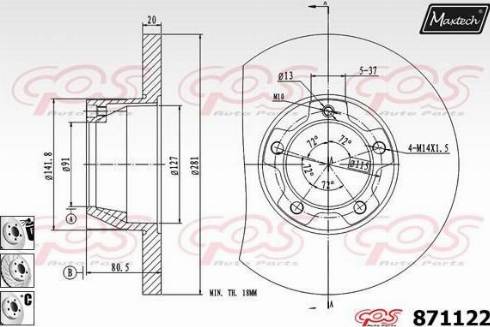 Maxtech 871122.6880 - Brake Disc car-mod.net