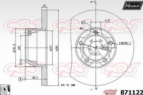 Maxtech 871122.0080 - Brake Disc car-mod.net