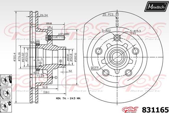 Maxtech 70180375 - Seal, brake caliper piston car-mod.net
