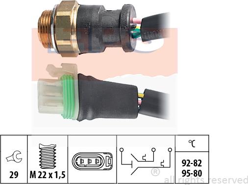 MDR EPS-1850 656 - Temperature Switch, radiator / air conditioner fan car-mod.net