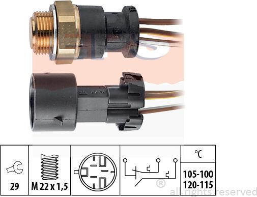 MDR EPS-1850 668 - Temperature Switch, radiator / air conditioner fan car-mod.net