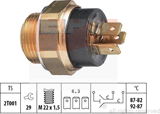 MDR EPS-1850 606 - Temperature Switch, radiator / air conditioner fan car-mod.net