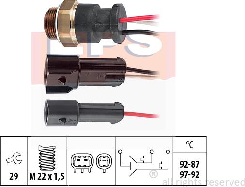 MDR EPS-1850 610 - Temperature Switch, radiator / air conditioner fan car-mod.net