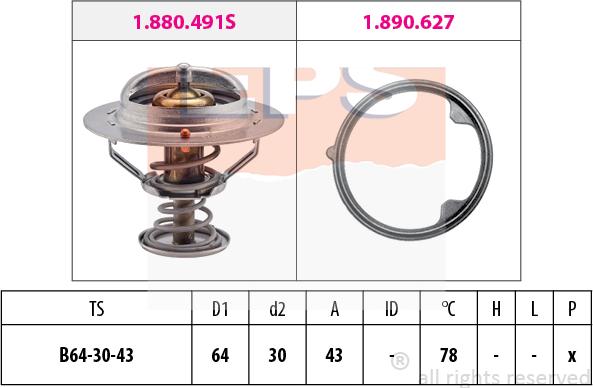 MDR EPS-1880 491 - Coolant thermostat / housing car-mod.net