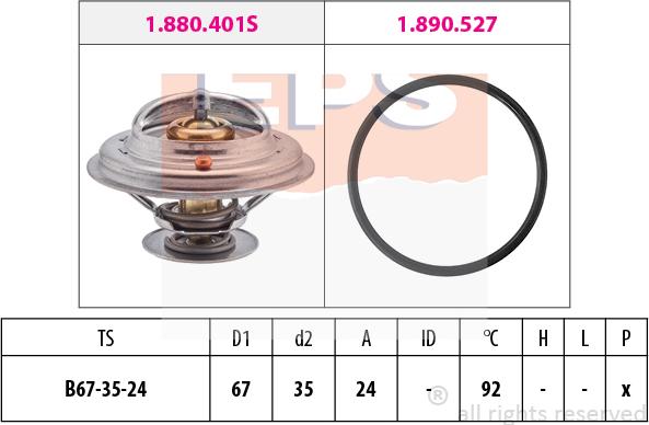 MDR EPS-1880 401 - Coolant thermostat / housing car-mod.net