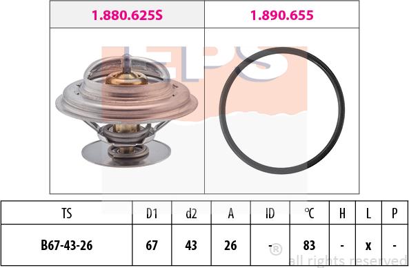 MDR EPS-1880 625 - Coolant thermostat / housing car-mod.net