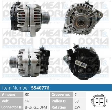 Meat & Doria 5540776 - Alternator car-mod.net