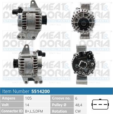 Meat & Doria 5514200 - Alternator car-mod.net