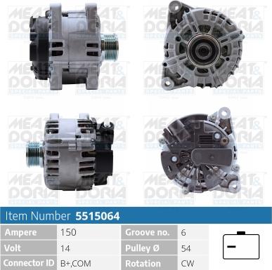 Meat & Doria 5515064 - Alternator car-mod.net