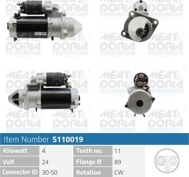 Meat & Doria 5110019 - Starter car-mod.net