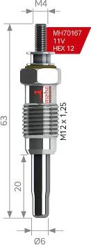 MEHA AUTOMOTIVE MH70167 - Glow Plug car-mod.net
