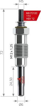 MEHA AUTOMOTIVE MH70100 - Glow Plug car-mod.net