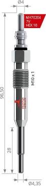 MEHA AUTOMOTIVE MH70204 - Glow Plug car-mod.net