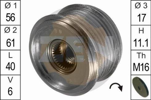 Messmer ZN5448 - Pulley, alternator, freewheel clutch car-mod.net