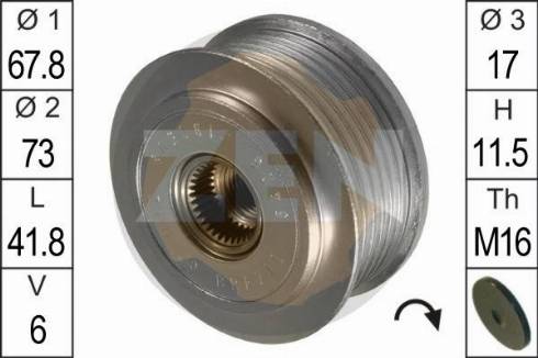 Messmer ZN5425 - Pulley, alternator, freewheel clutch car-mod.net