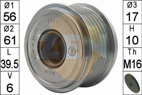 Messmer ZN5697 - Pulley, alternator, freewheel clutch car-mod.net