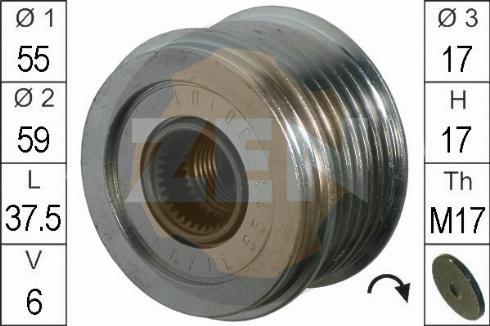 Messmer ZN5612 - Pulley, alternator, freewheel clutch car-mod.net