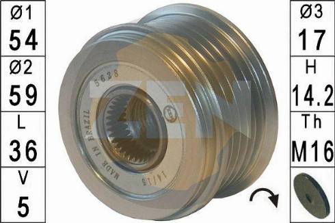 Messmer ZN5628 - Pulley, alternator, freewheel clutch car-mod.net
