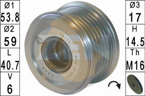 Messmer ZN5622 - Pulley, alternator, freewheel clutch car-mod.net