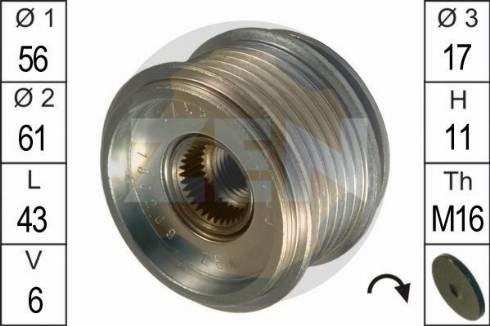 Messmer ZN5378 - Pulley, alternator, freewheel clutch car-mod.net